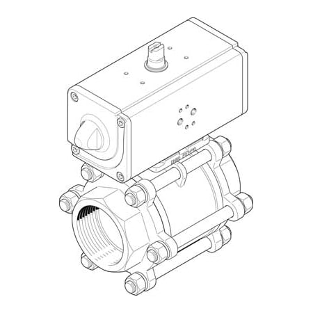 Festo Ball Valve Actuator Unit VZBA-4"-GG-63-T-22-F10-V4V4T-PP240-R-90- VZBA-4"-GG-63-T-22-F10-V4V4T-PP240-R-90-